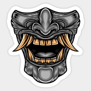 Japanese Oni Mask Artwork Sticker